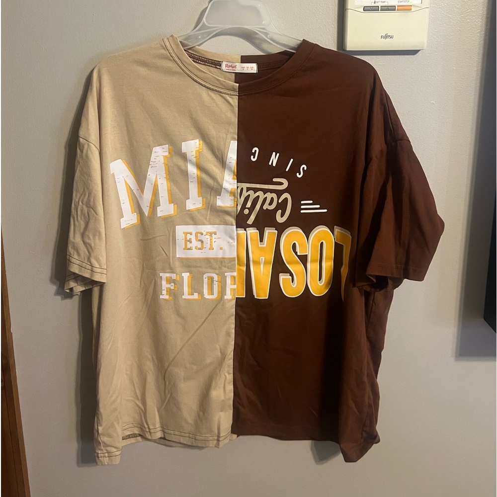 Romwe Oversized Split Tee
